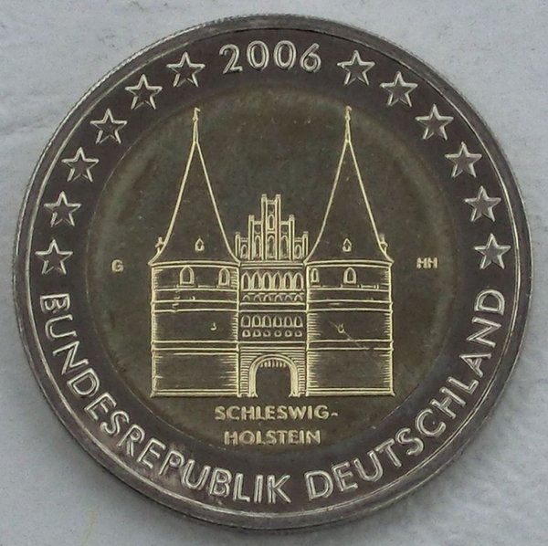 2 Euro Gedenkmünze Deutschland G 2006 Schleswig-Holstein / Holstentor unz.