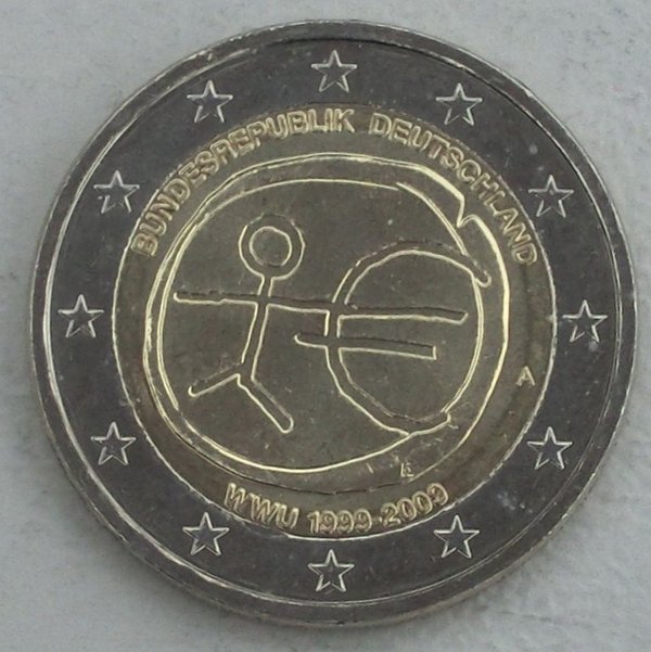 2 Euro Gedenkmünze Deutschland A 2009 10 Jahre WWU unz.