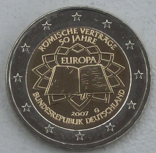 2 Euro Gedenkmünze Deutschland G 2007 50 Jahre Römische Verträge unz.