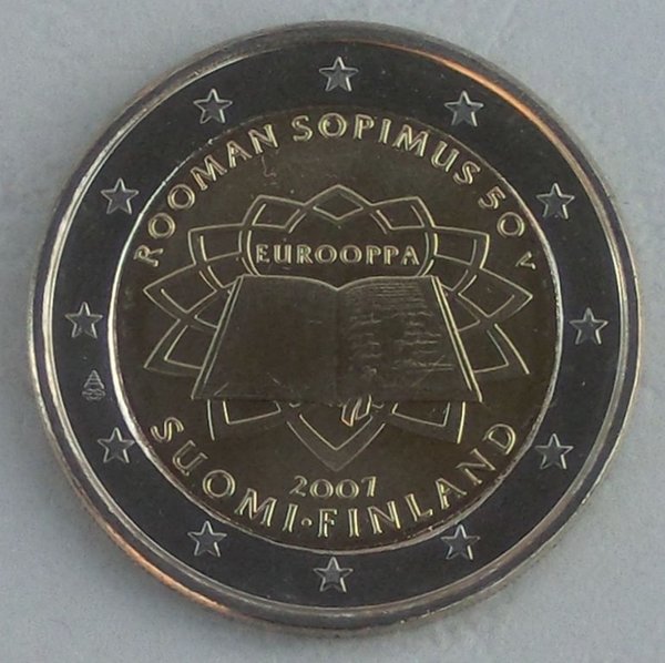 2 Euro Gedenkmünze Finnland 2007 50 Jahre Römische Verträge unz.