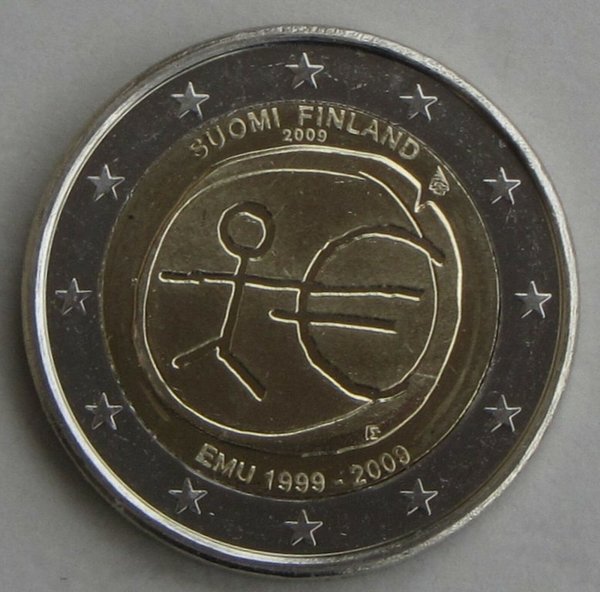 2 Euro Gedenkmünze Finnland 2009 10 Jahre WWU unz.
