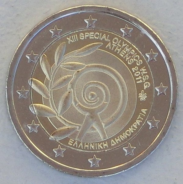 2 Euro Gedenkmünze Griechenland 2011 Special Olympics unz.