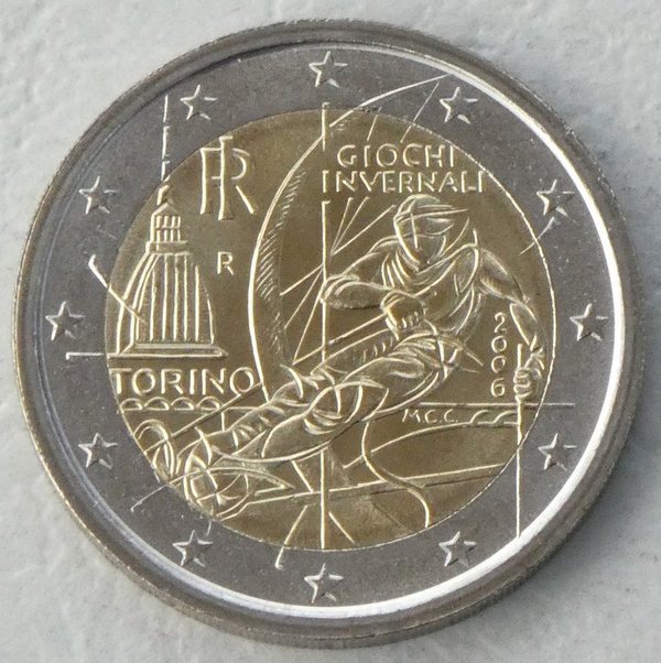 2 Euro Gedenkmünze Italien 2006 Olympiade Turin unz.