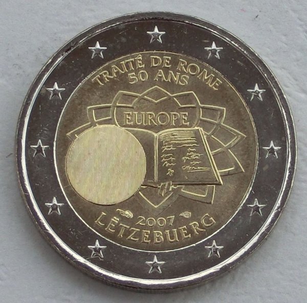 2 Euro Luxemburg 2007 Römische Verträge unz
