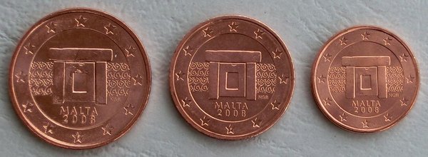 1+2+5 Euro Cent Malta 2008 unz