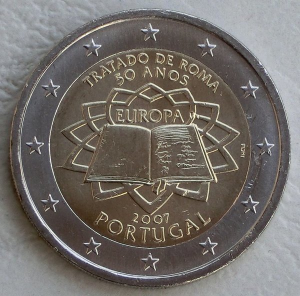 2 Euro Portugal 2007 Römische Verträge unz