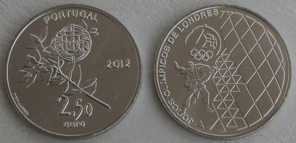 2,5 Euro Gedenkmünze Portugal 2012 Olympische Spiele unz.