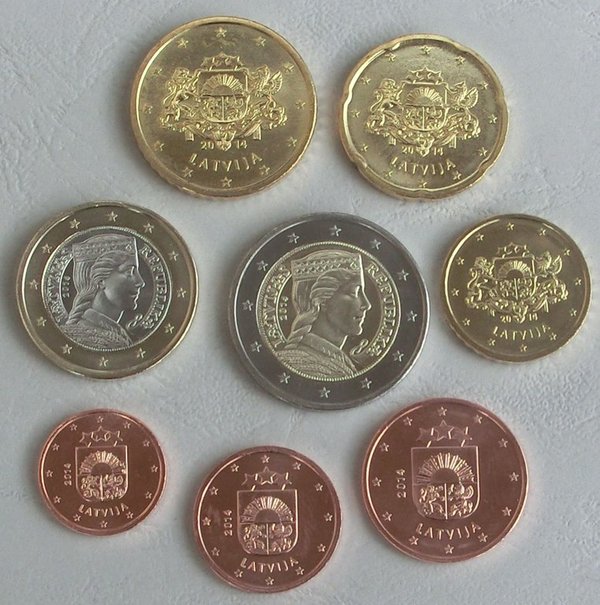 Euro KMS Kursmünzensatz Lettland 2014 unz