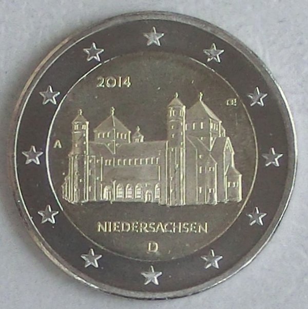 2 Euro Gedenkmünze Deutschland A 2014 Niedersachsen / Michaeliskirche unz