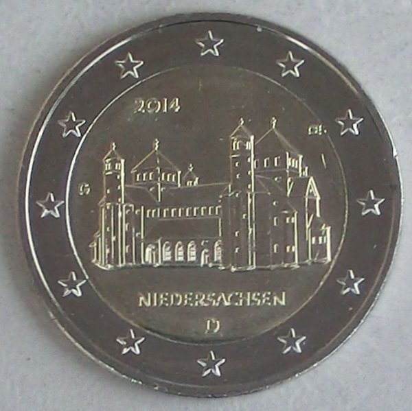 2 Euro Gedenkmünze Deutschland G 2014 Niedersachsen / Michaeliskirche unz.