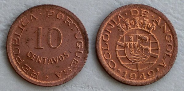 Angola 10 Centavos 1949 p70 unz.
