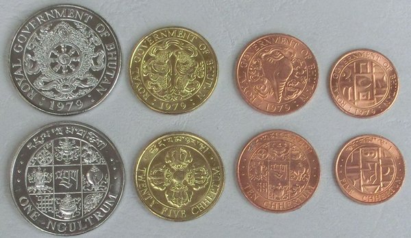 Bhutan KMS Kursmünzensatz 1979 unz.