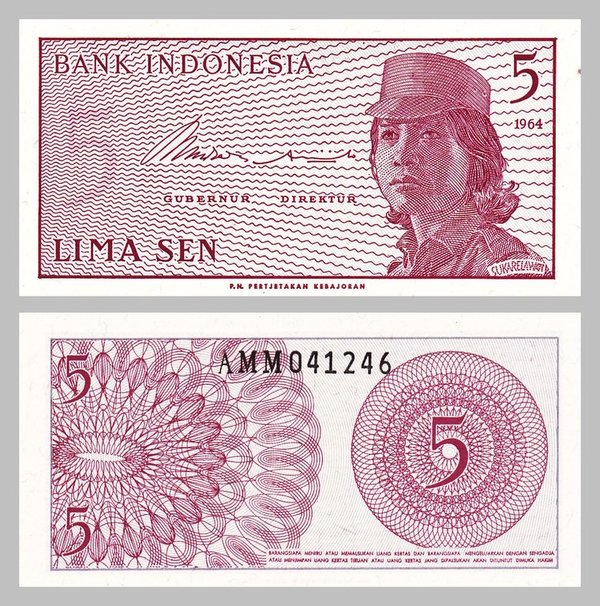 Indonesien 5 Sen 1964 p91a unz.