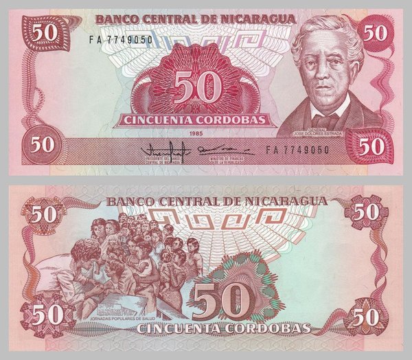 Nicaragua 50 Cordobas 1985 p153 unz.