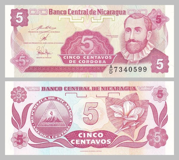 Nicaragua 5 Centavos 1991 p168a unz.