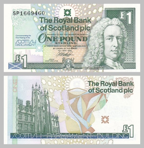 Schottland / Scotland 1 Pound 1999 p360 unz.