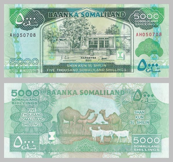 Somaliland 5000 Shilin 2011 p21 unz.