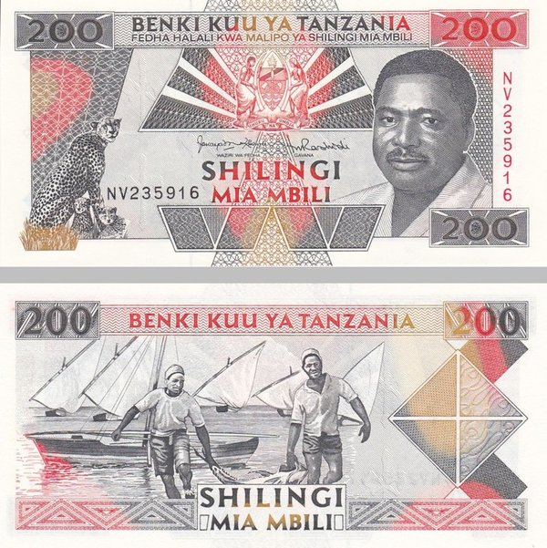 Tansania 200 Shilingi 1993 p25b unz.