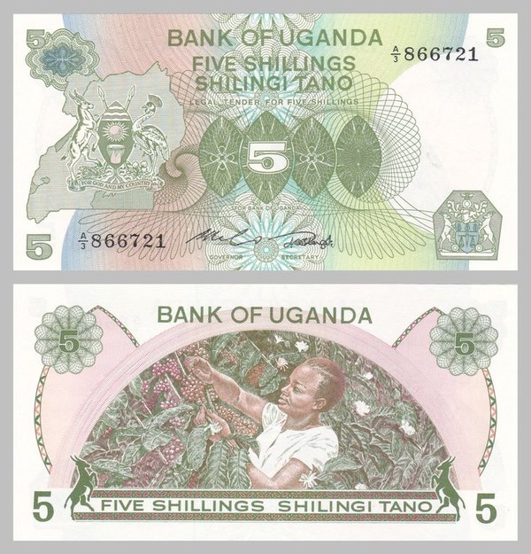 Uganda 5 Shillings 1982 p15 unz