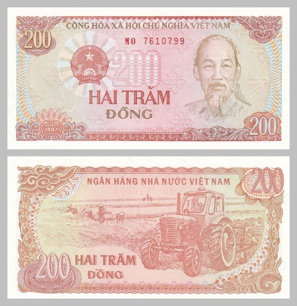 Vietnam 200 Dong 1987 p100a unc.