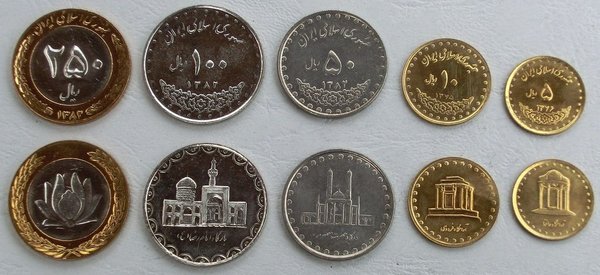 Iran KMS Kursmünzensatz 1999-2003 unz.