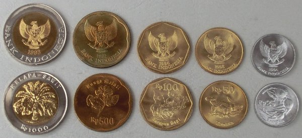 Indonesien KMS Kursmünzensatz 1992-1996 unz.