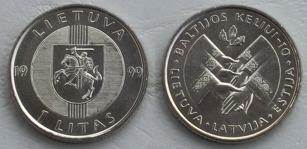 Litauen / Lithuania 1 Litas 1999 p117 unz.