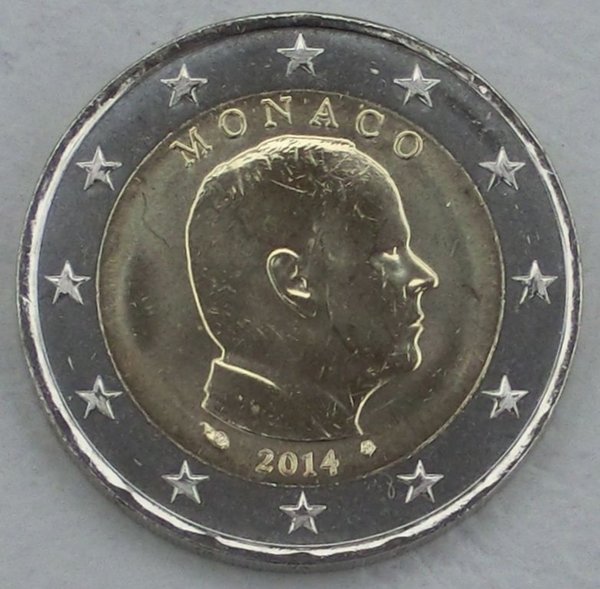 2 Euro Monaco 2014 Albert II unz