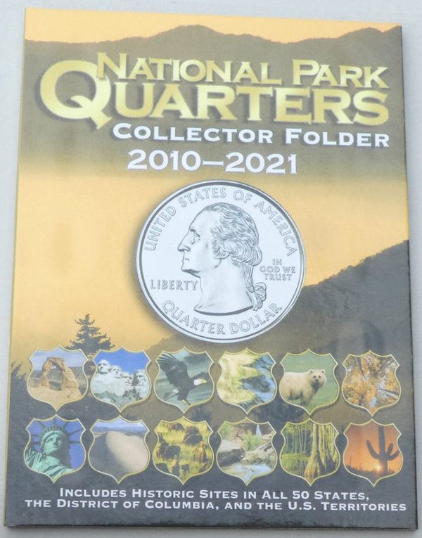 Whitman Folder / Sammelalbum USA National Park Quarter 2010-2021