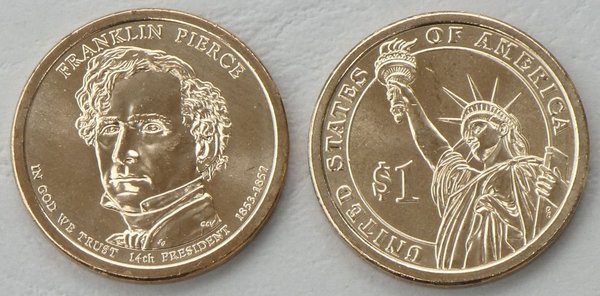 USA Präsidentendollar 2010 Franklin Pierce P unz.