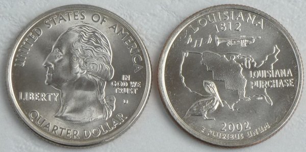 USA State Quarter 2002 Louisiana D unz.