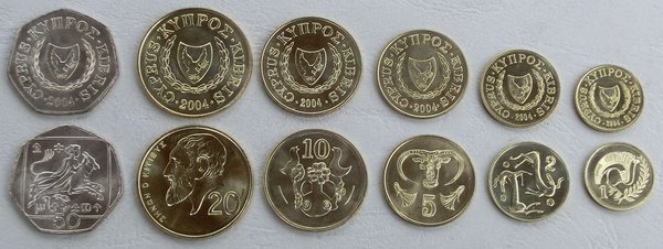 Zypern KMS Kursmünzensatz 2004 unz.