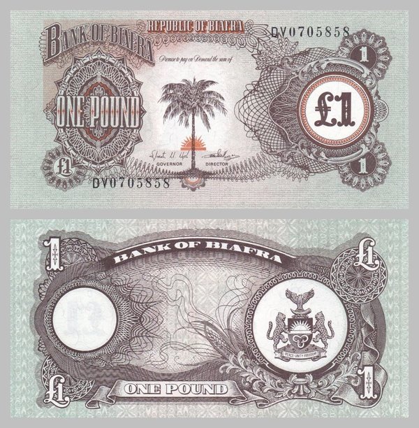 Biafra 1 Pound 1968-1969 p5a unz.