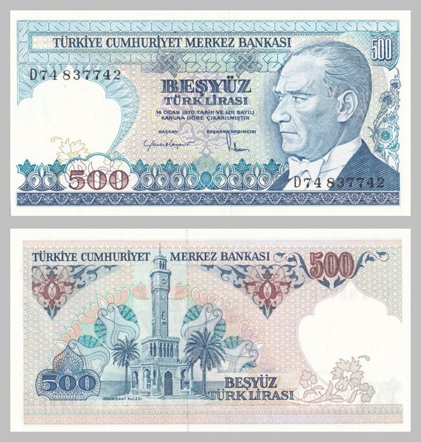 Türkei 500 Lira 1983 p195 unz.