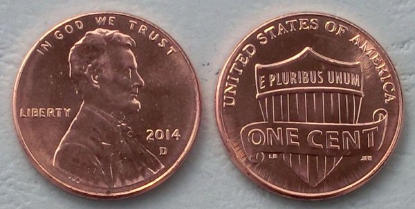 USA 1 Cent Lincoln 2014 D unz.