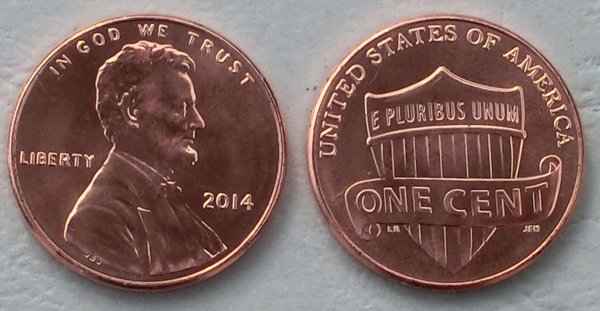 USA 1 Cent Lincoln 2014 P unz.