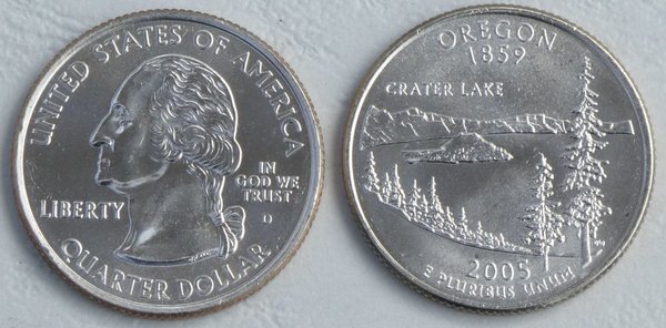 USA State Quarter 2005 Oregon D unz.