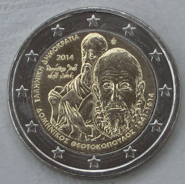 2 Euro Gedenkmünze Griechenland 2014 Theotokopoulos unz