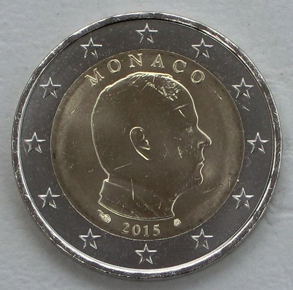 2 Euro Kursmünze Monaco 2015 Albert II unz.