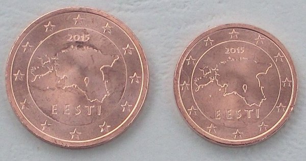 1+2 Euro Cent Estland 2015 unz