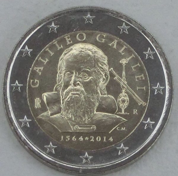 2 Euro Gedenkmünze Italien 2014 Galileo Galilei unz