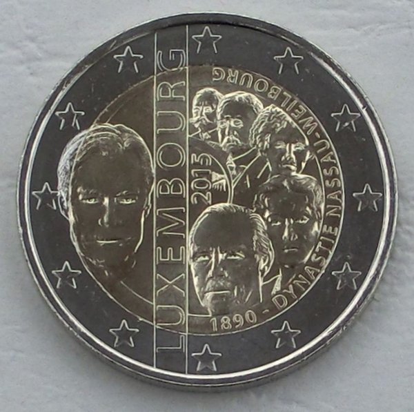 2 Euro Gedenkmünze Luxemburg 2015 Dynastie Nassau-Weilburg unz