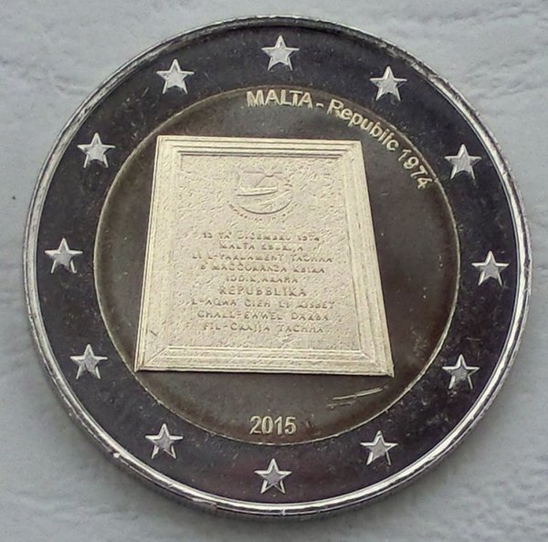 2 Euro Malta 2015 Republik von 1974 unz