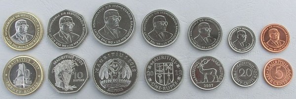 Mauritius KMS Kursmünzensatz 1999-2012 unz.