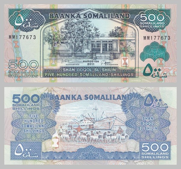 Somaliland 500 Shilin 2011 p6h unz.
