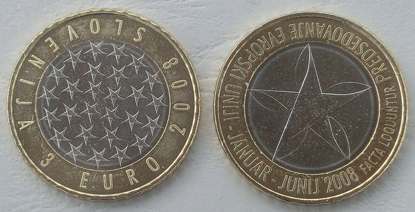 3 Euro Slowenien 2008 Ratspräsidentschaft unz