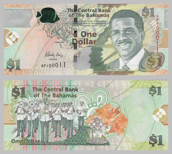 Bahamas 1 Dollar 2015 p71Aa unz