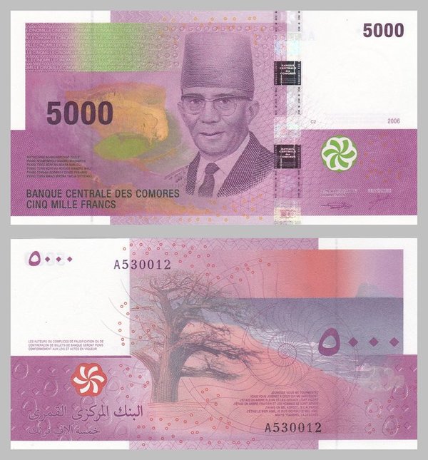 Komoren 5000 Francs 2006 p18a unz.