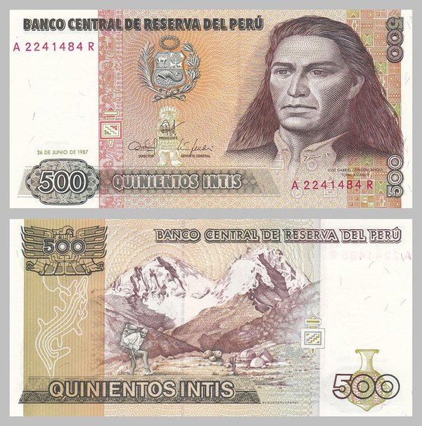 Peru 500 Intis 1987 p134b unz.