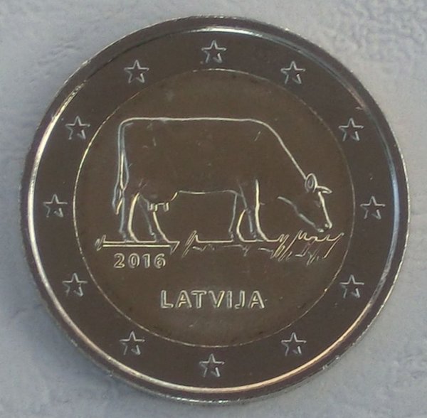 2 Euro Lettland 2016 Milchwirtschaft unz.
